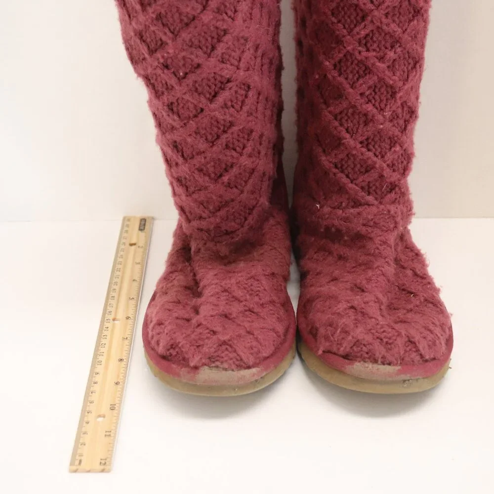 UGG Women's Sock‎ Boot Maroon Size 7 Made in Australia Upper Material Cotton